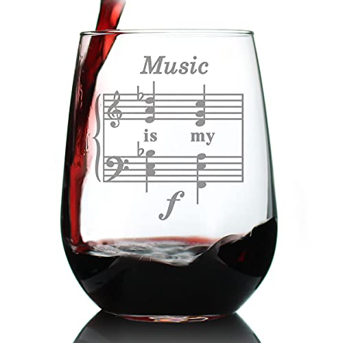 Music Is My Forte - Stemless Wine Glass