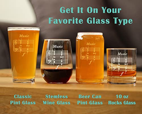 Music Is My Forte - Stemless Wine Glass